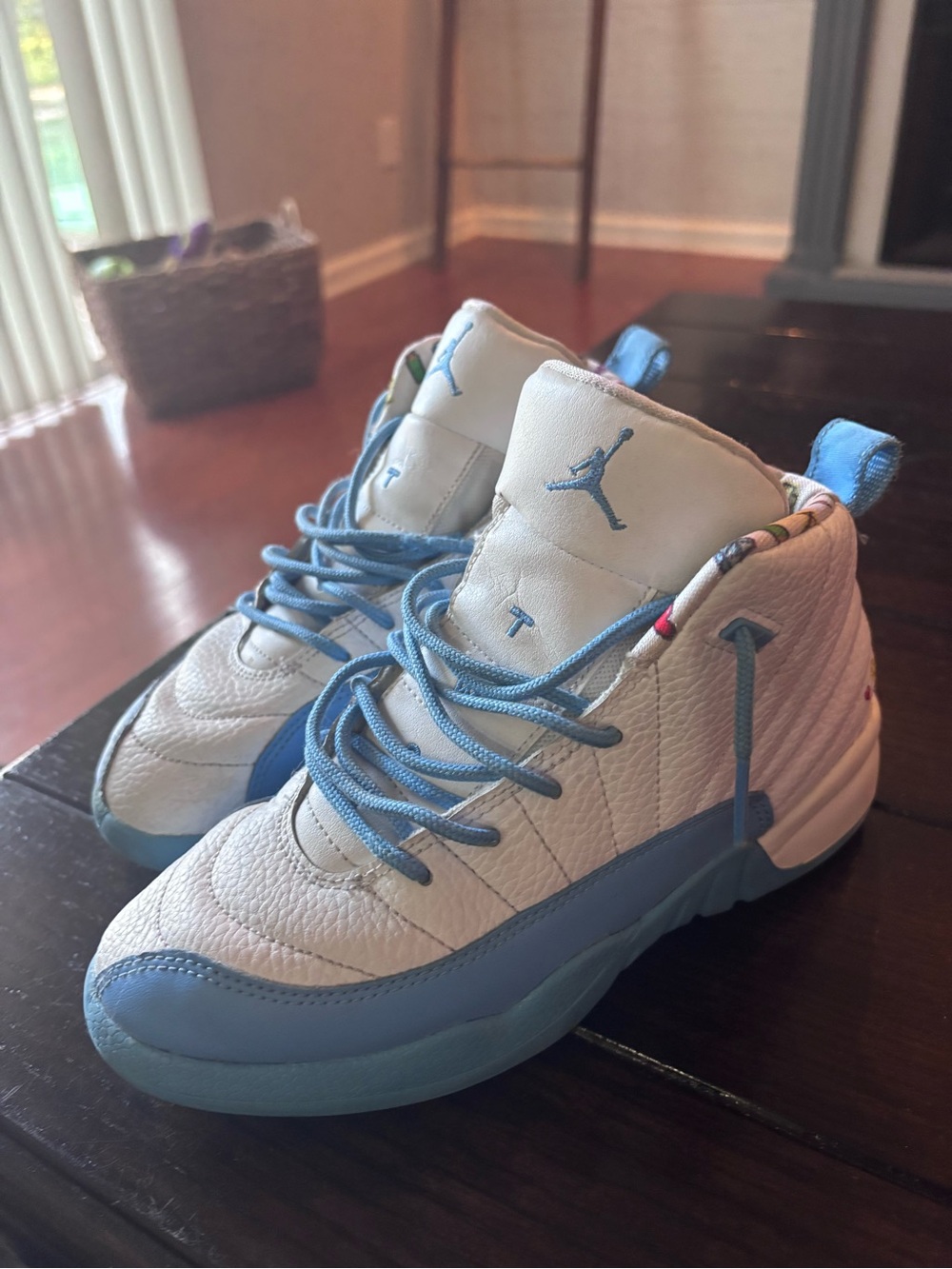 Jordan Kids' White & Light Blue High-Top Sneakers